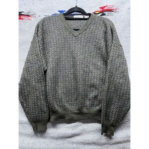 Vintage 90s Mens Claiborne Knit Merino wool Sweater Medium Kurt Kobain